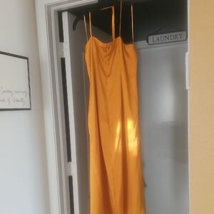 Express Strapless Mustard Dress